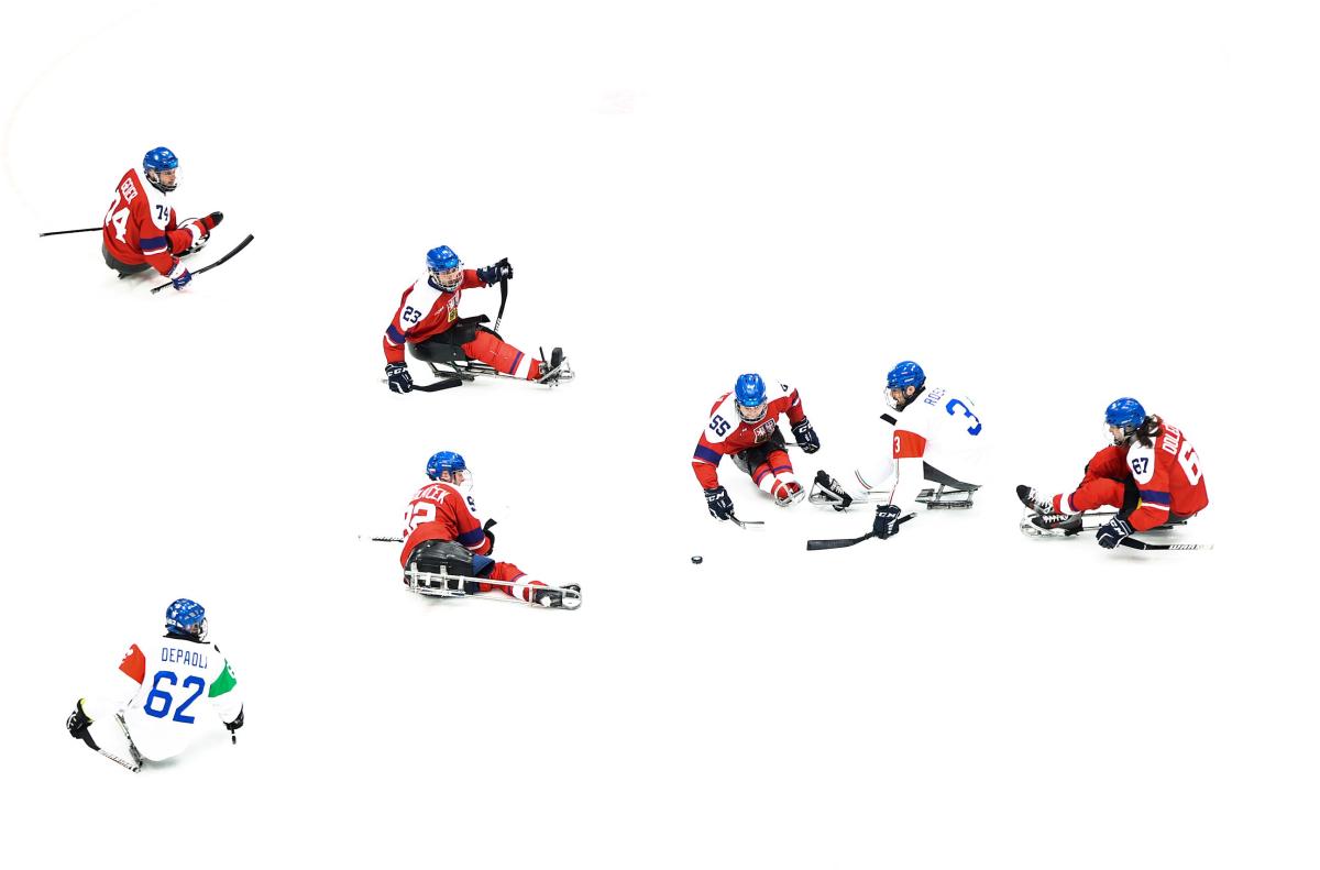 Czechia facing Italy on Para ice hockey