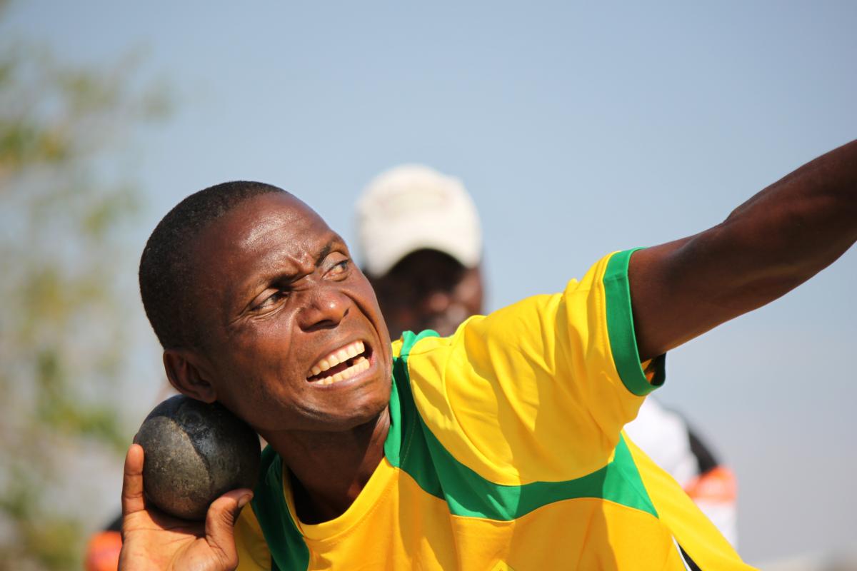 Athlete training during the IPC development camp in Zambia.