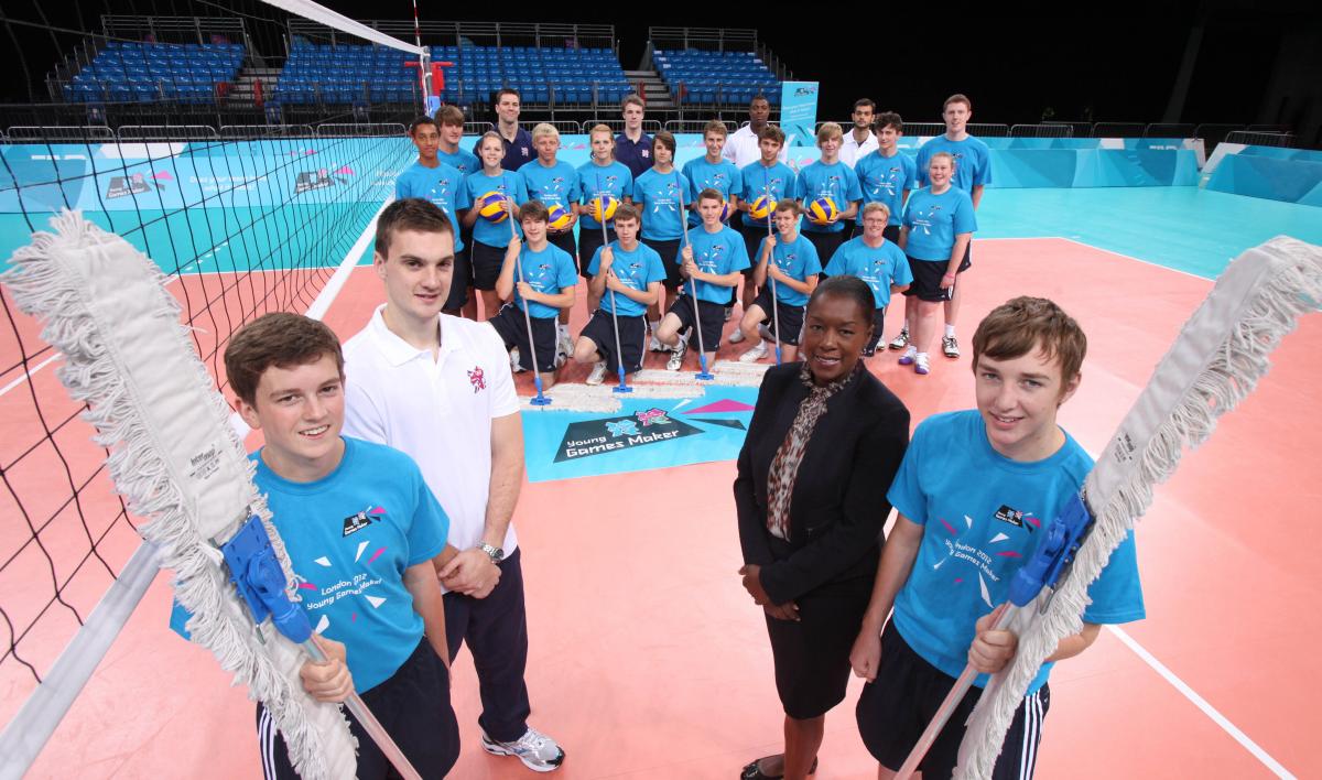 The volunteers at the London 2012 Volleyball Venue