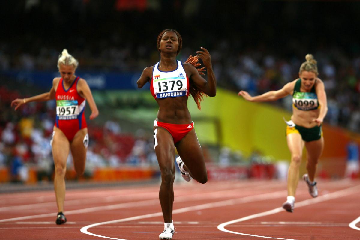 Crossing the finishing line in Beijing