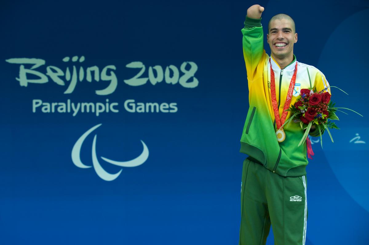 Daniel Dias - Ones To Watch 4 - Medal Ceremony Beijing Logo Daniel Dias in Beijing