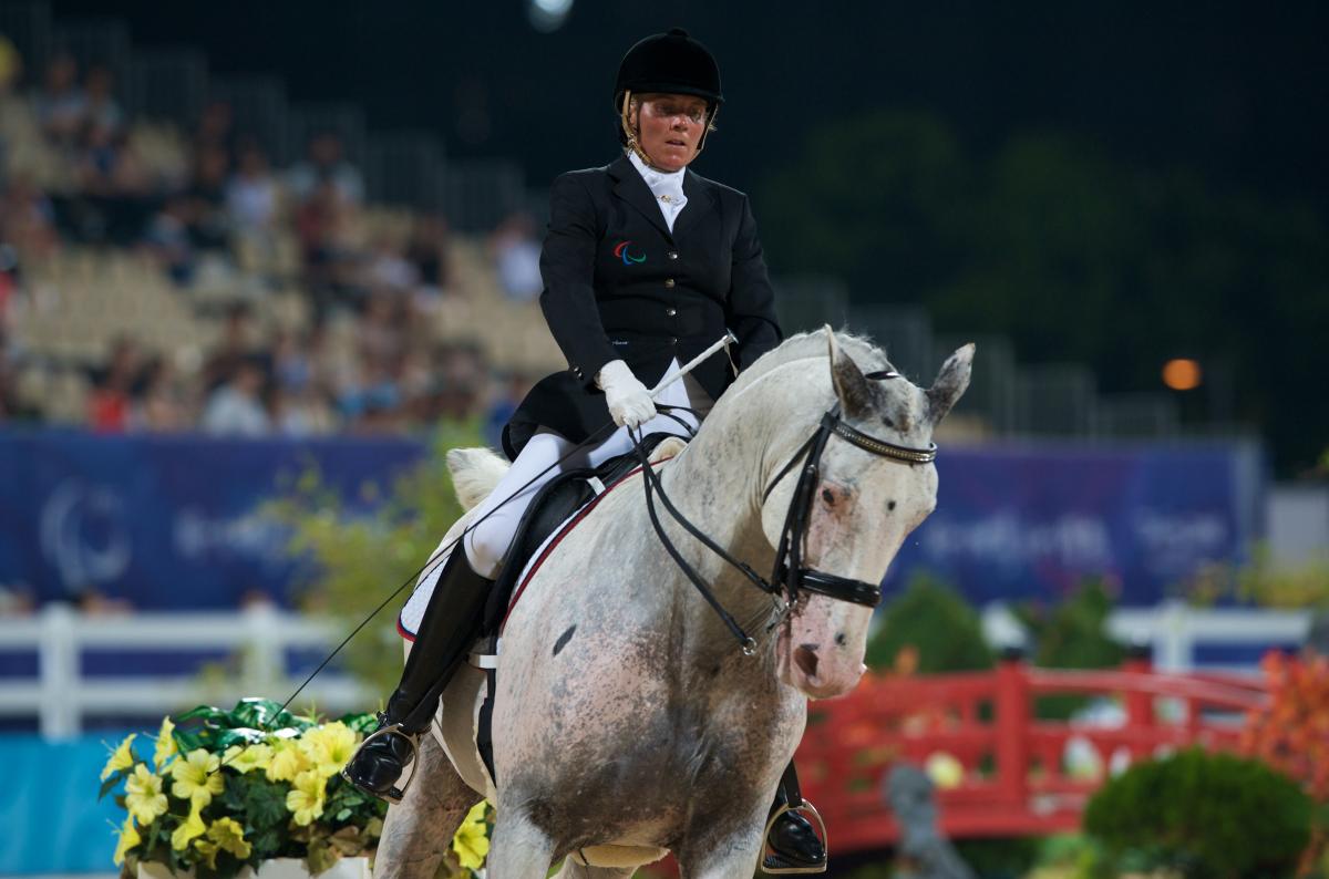 Athlete horseback riding