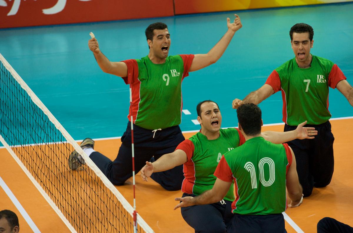 Team Iran Sitting Volleyballl celebrating