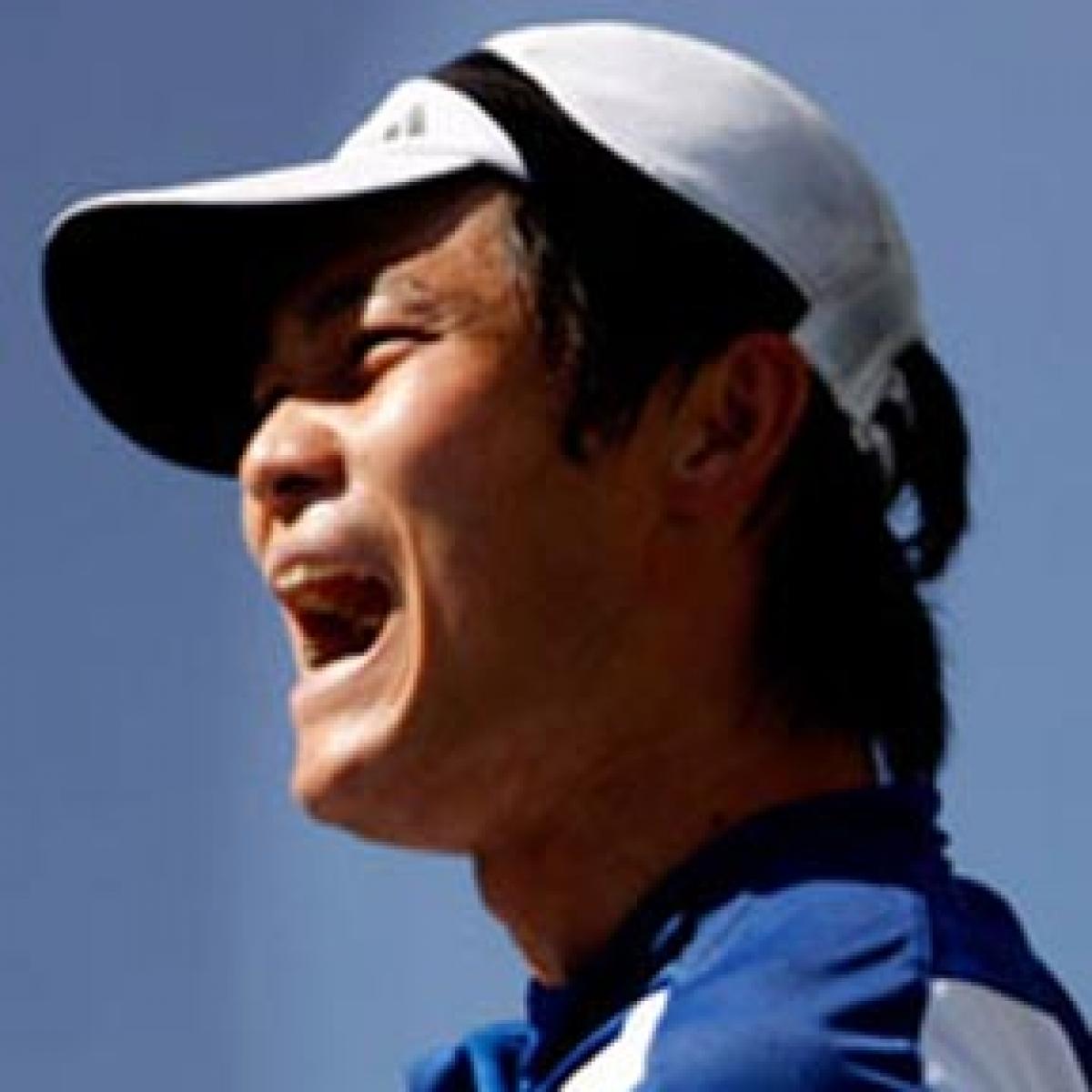 Shingo Kunieda celebrating at the Beijing 2008 Paralympic Games