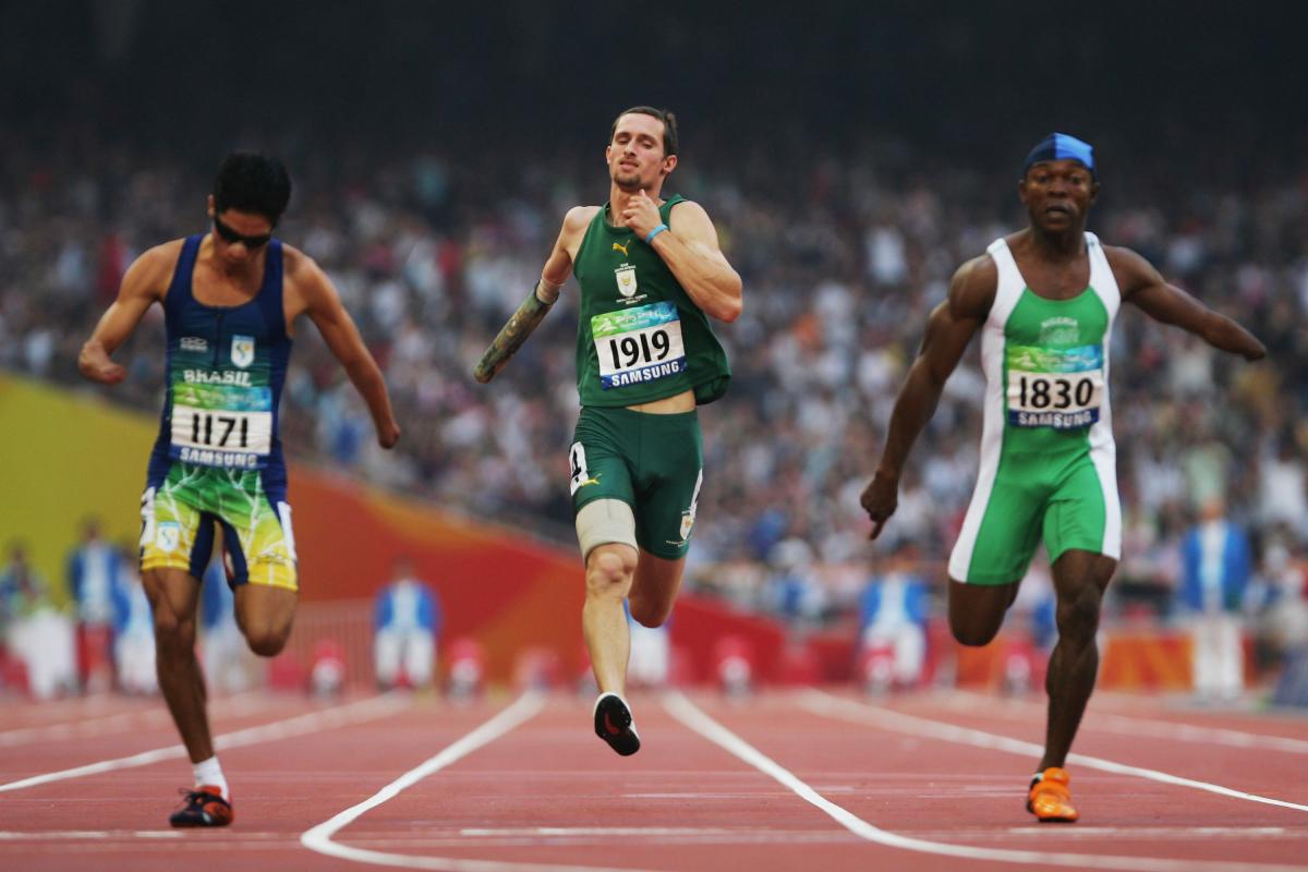 Athletes on the finish line in Beijing