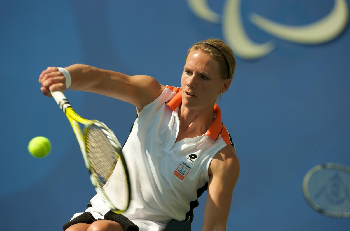 Esther Vergeer in action at the Beijing 2008 Paralympic Games