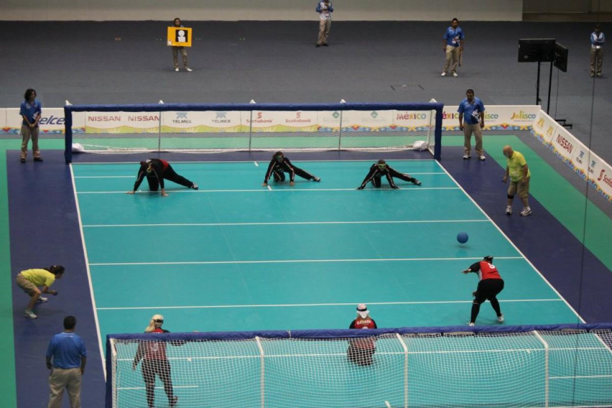 Goalball match at the Parapans 2011