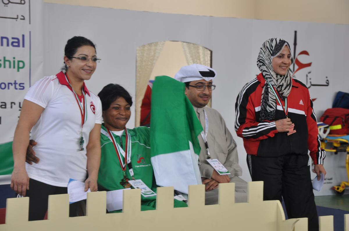 44Kg Women’s podium at 4th FAZZA International Powerlifting Championship