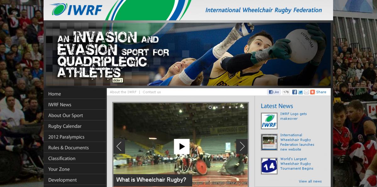 International Wheelchair Rugby Federation New Website's Screenshot