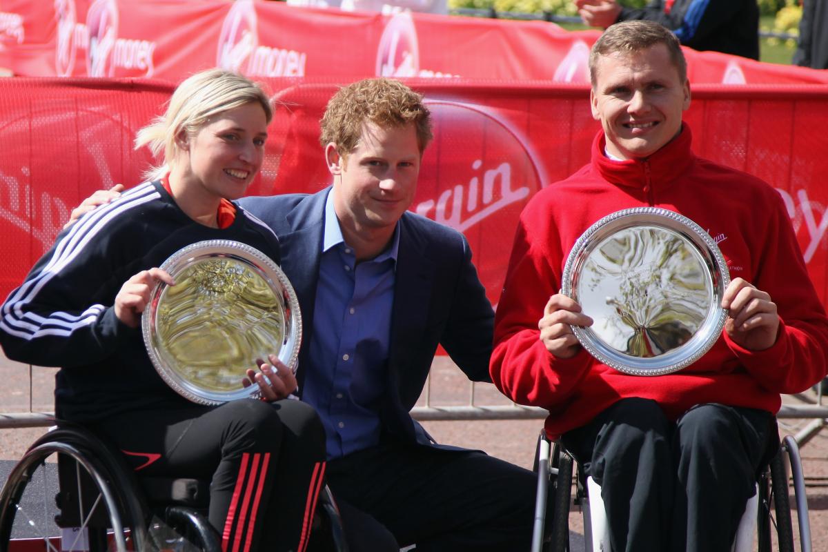 David Weir and Shelly Woods with Prince Harry David Weir and Shelly Woods with Prince Harry