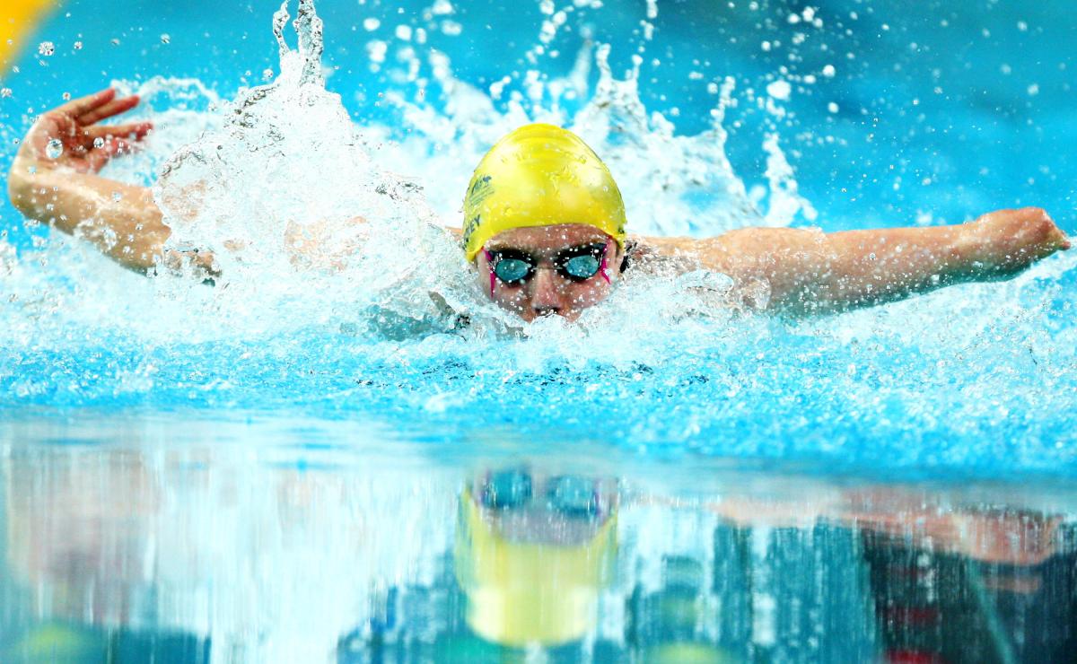 A picture of a man swimming