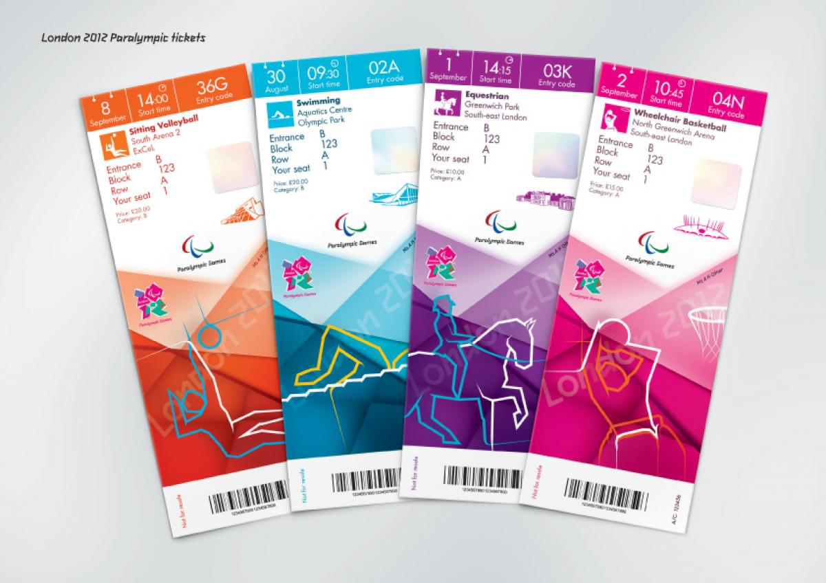 London 2012 Paralympic Ticket Design A picture of ticket designs