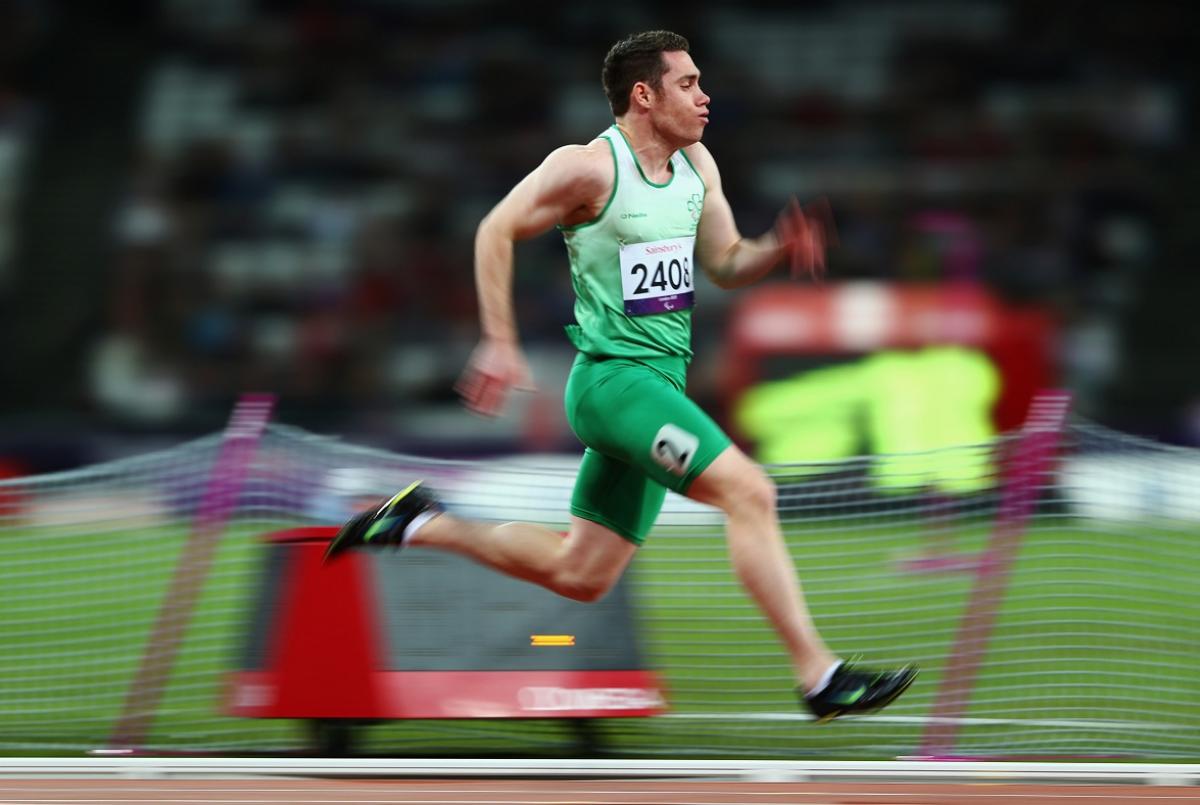 Jason Smyth - London 2012 The Irish runner Jason Smyth competes in the men's 100m - T13 heats at the London 2012 Paralympic Games.