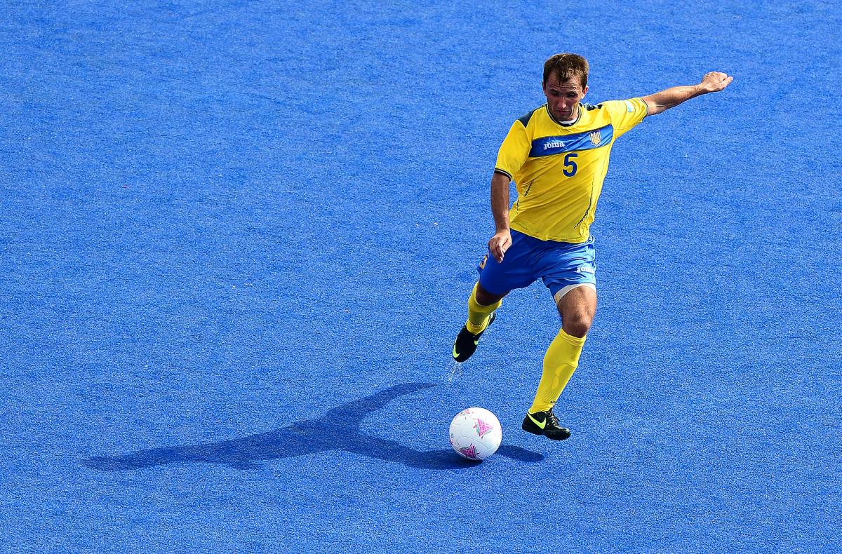 Ukraine's 7-a-side footballer Anatolii Shevchyk at London 2012