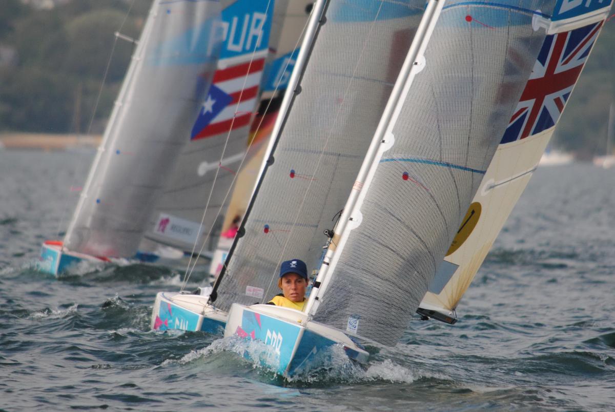 Athletes practicing sailing.