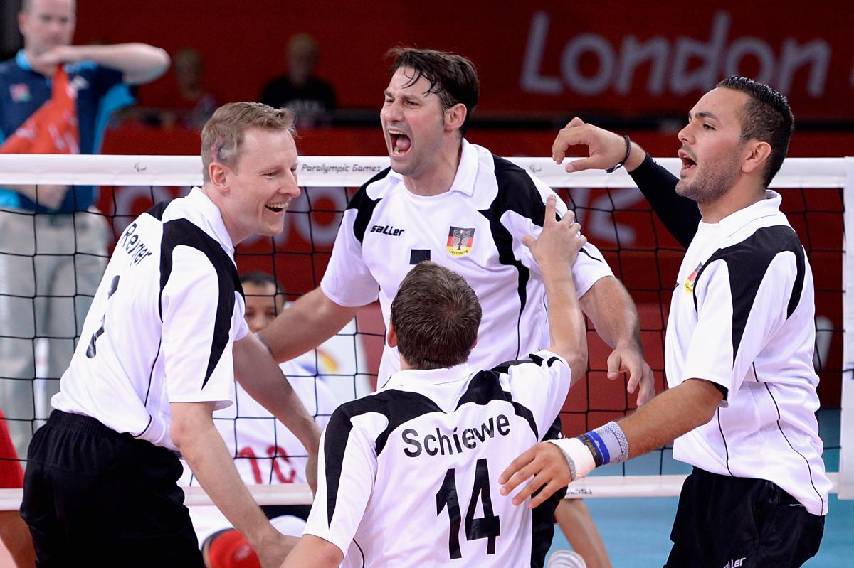 Germany men's sitting volleyball team team celebrating
