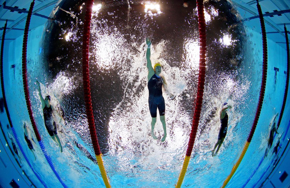 A picture of a woman underwater 