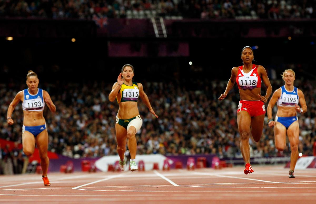 A picture of women running on the track