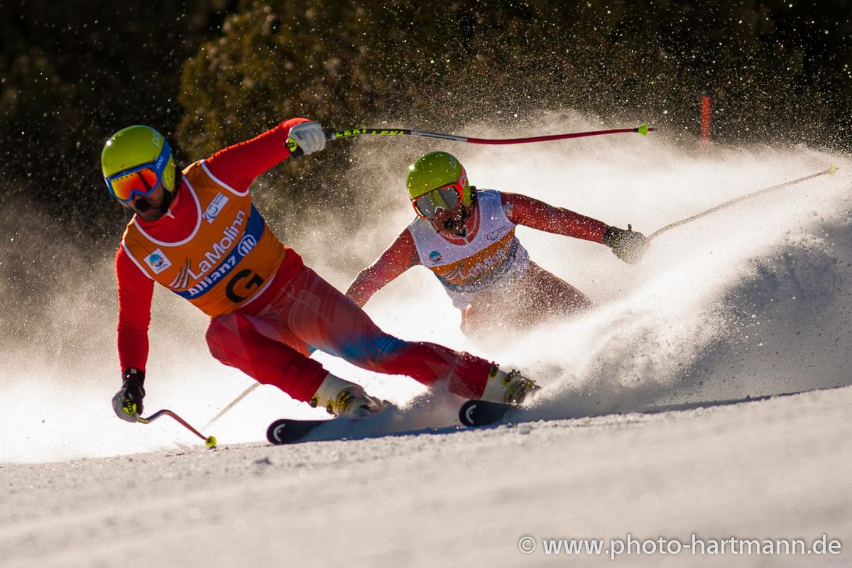 A picture of a man skiing