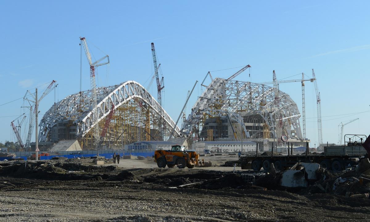 A picture of a olympic stadium under construction