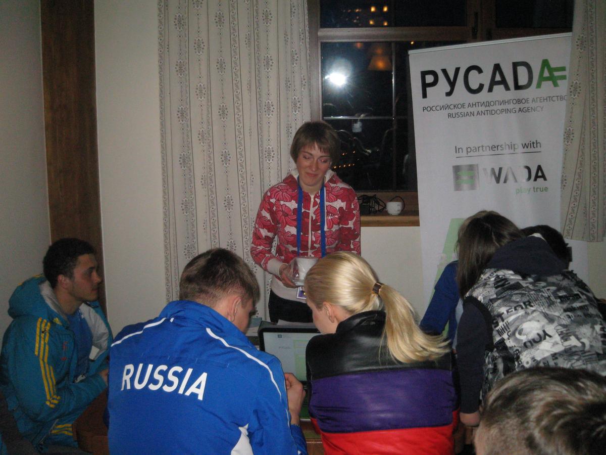 IPC and RUSADA anti-doping outreach booth IPC and RUSADA anti-doping outreach booth
