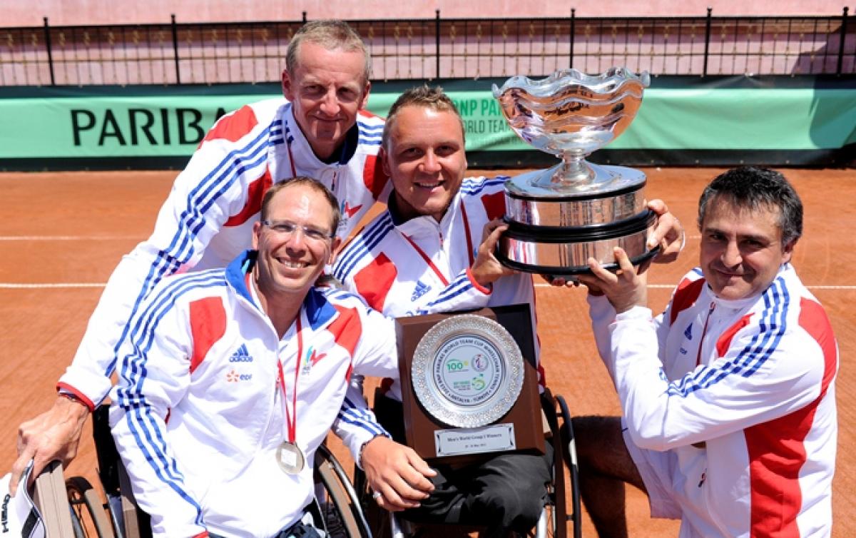 Wheelchair Tennis World Team Tour 2013 winner France French wheelchair tennis players at the award ceremony