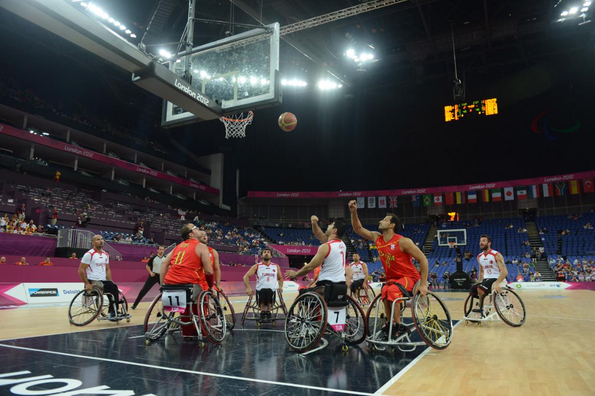 Turkey vs Spain Men playing Wheelchair Basketball