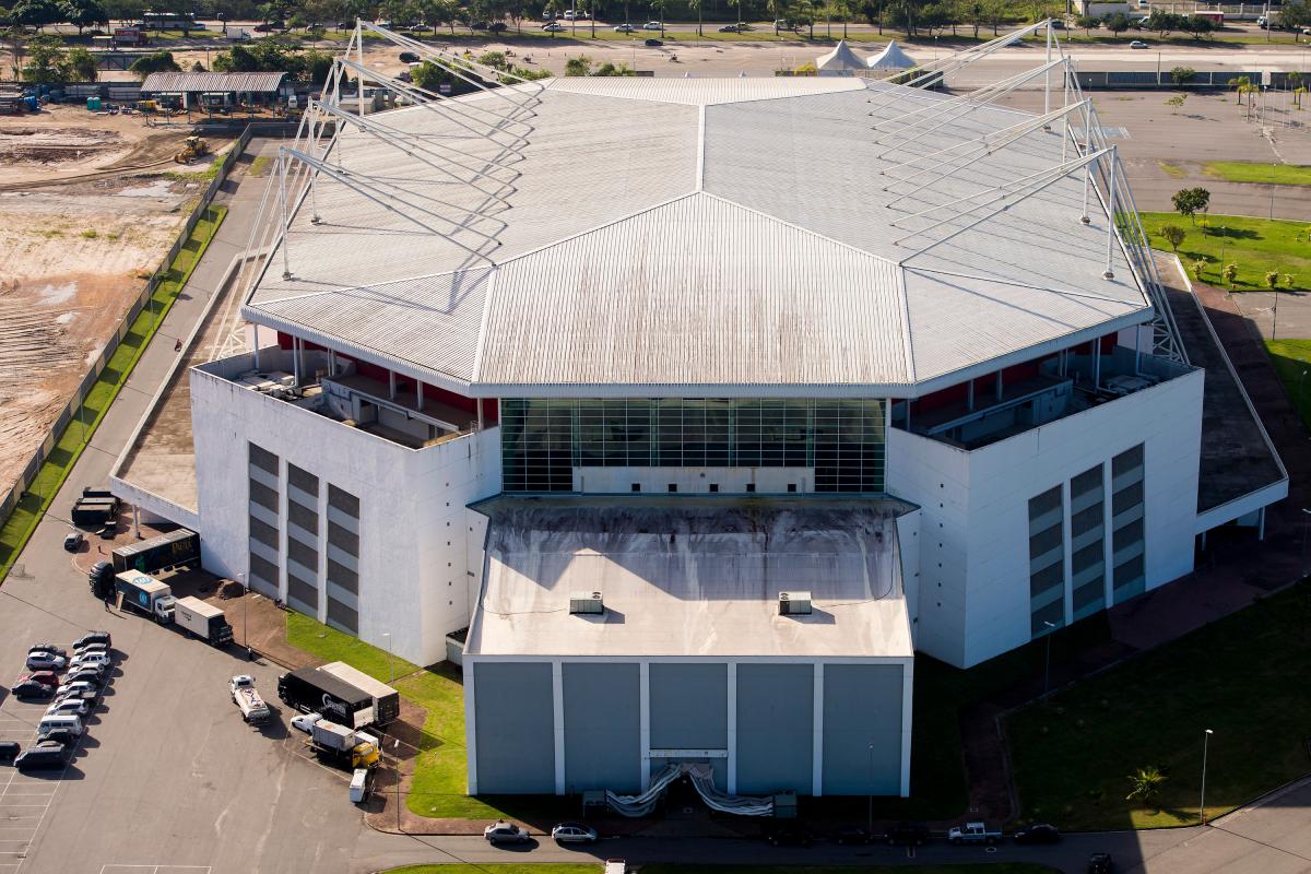 An aerial picture of Rio Olympic Arena