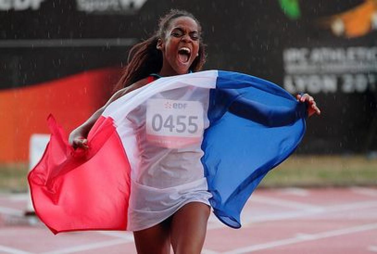 Mandy Francois-Ellie winning the women's 200m T37 Mandy Francois-Ellie winning the women's 200m T37