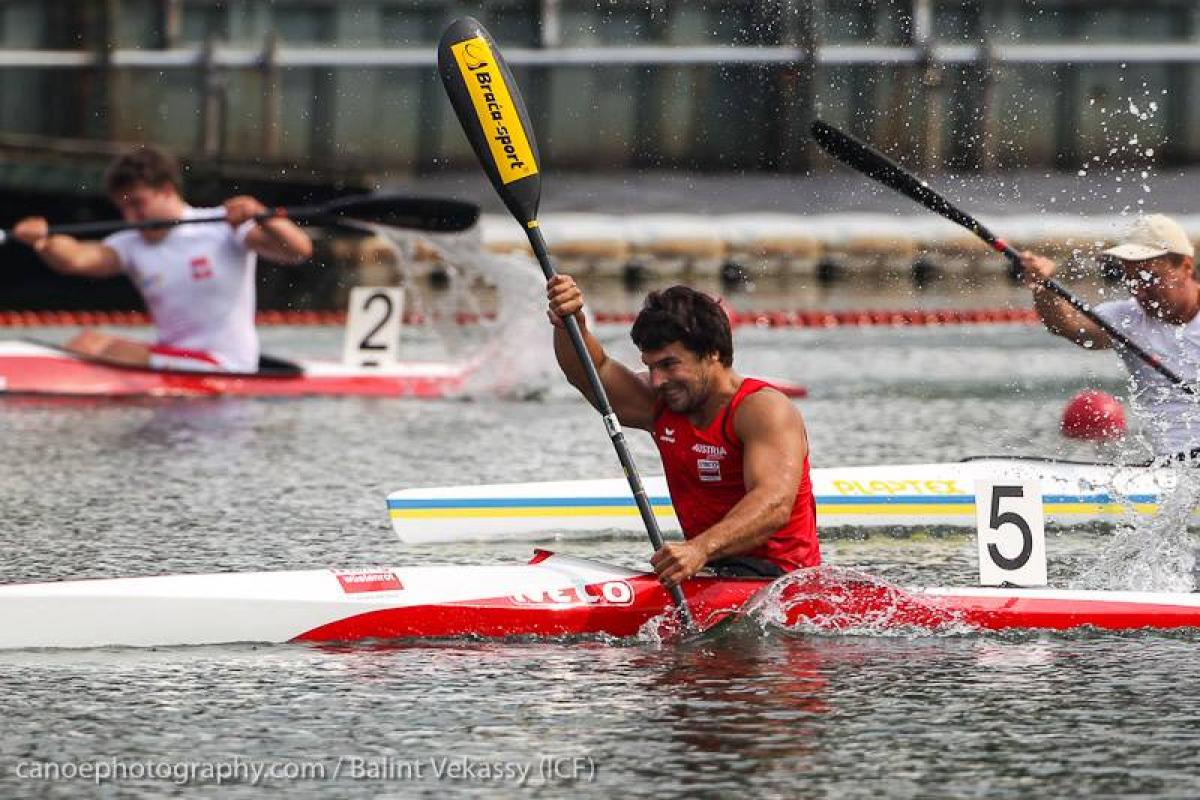 Mendy Swoboda Austria's Mendy Swoboda won his second world title in the para-canoe K1 men’s 200m TA event.