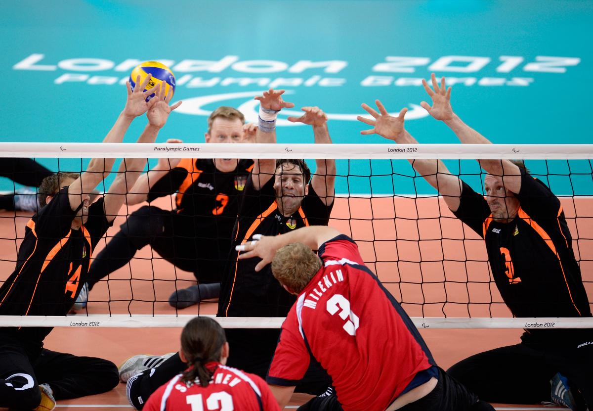 Germany and Russia's men's sitting volleyball teams Germany and Russia's men's sitting volleyball teams