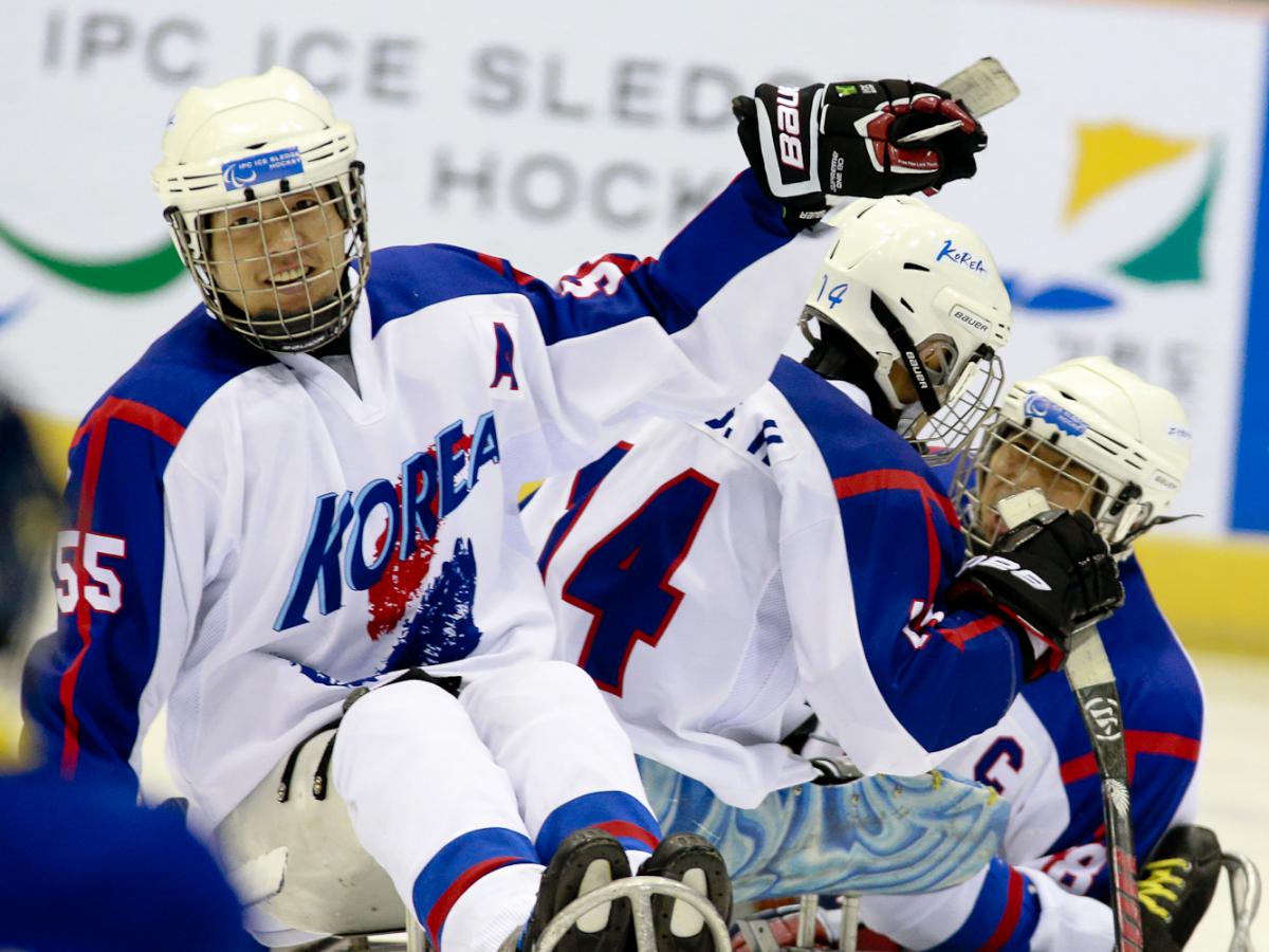 South Korea ice sledge hockey team