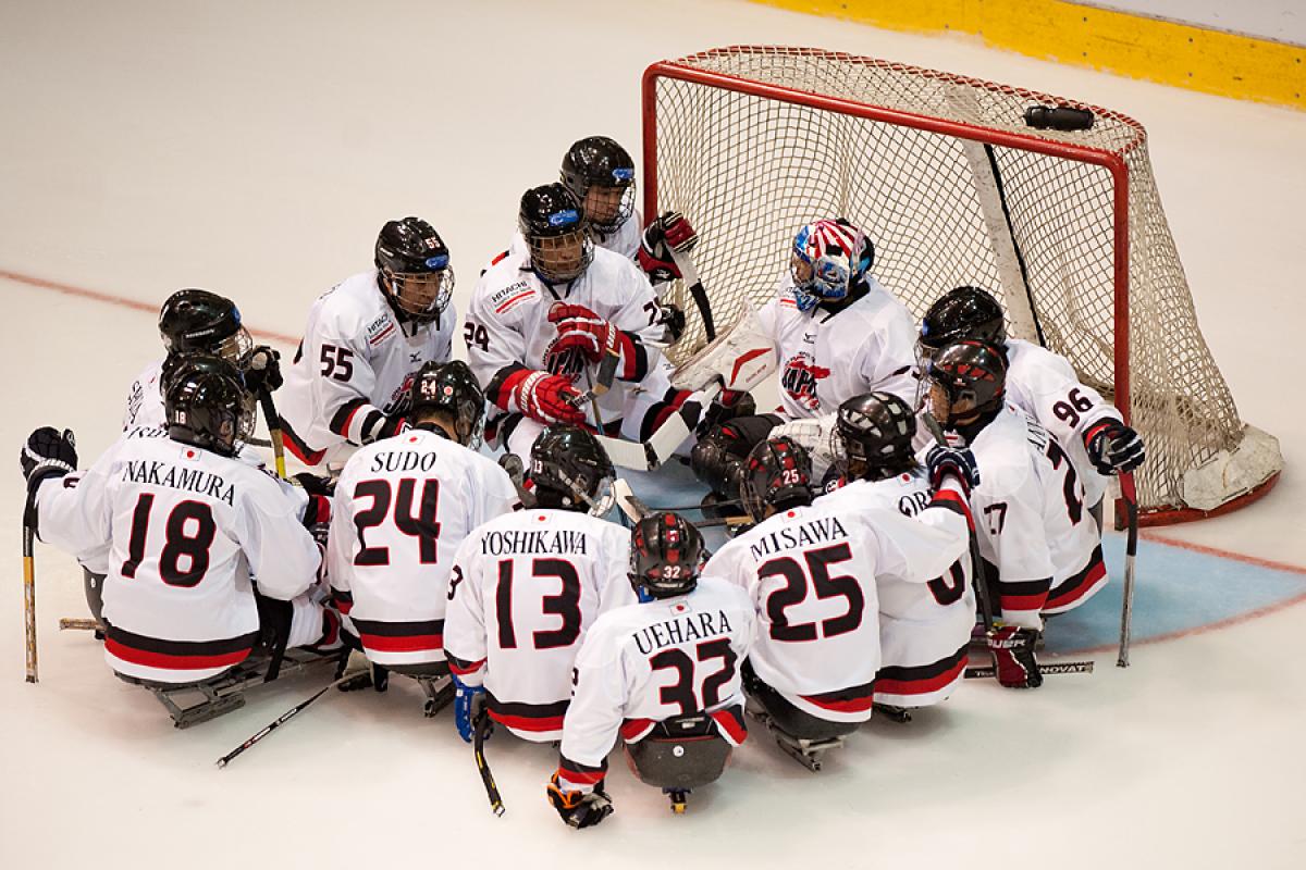 Japan's ice sledge hockey team