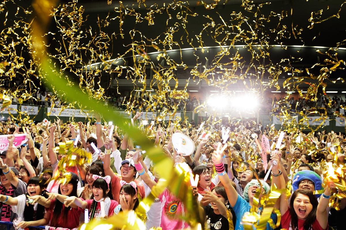 Residents of Tokyo celebrate the city winning the 2020 Olympic and Paralympic Games