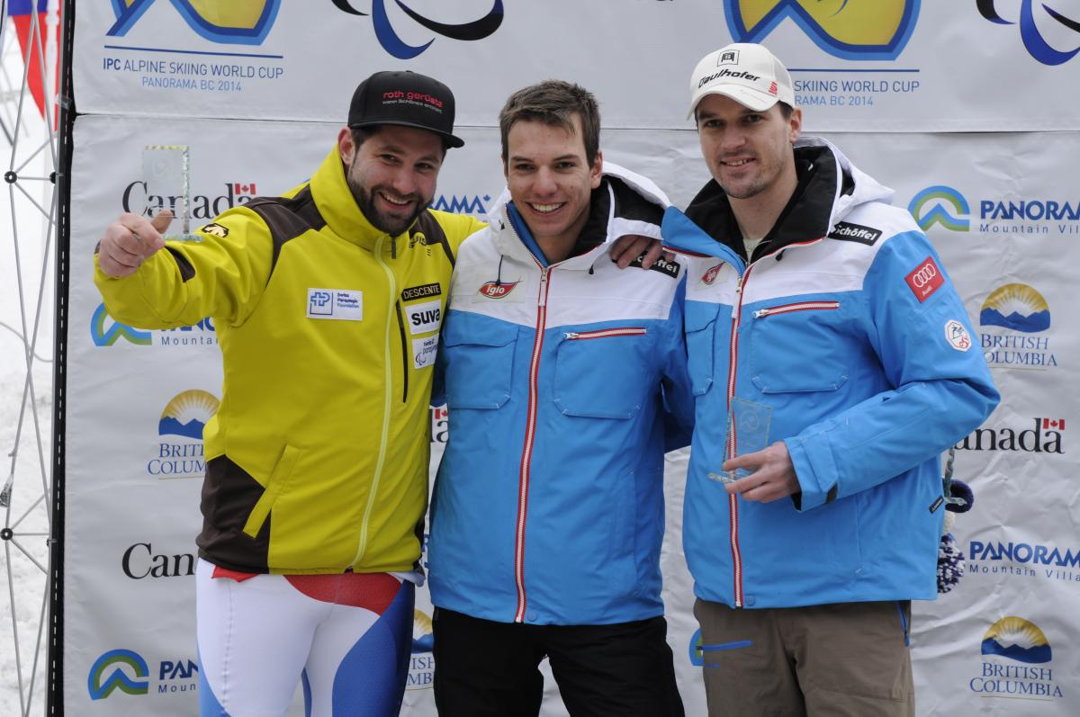 Men's standing podium Super Combined Alpine World Cup Panorama 2014 Men's standing podium Super Combined Alpine World Cup Panorama 2014