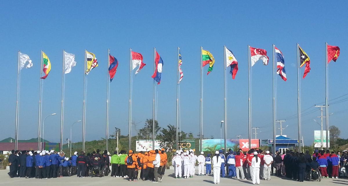 Flag raising Myanmar 2014