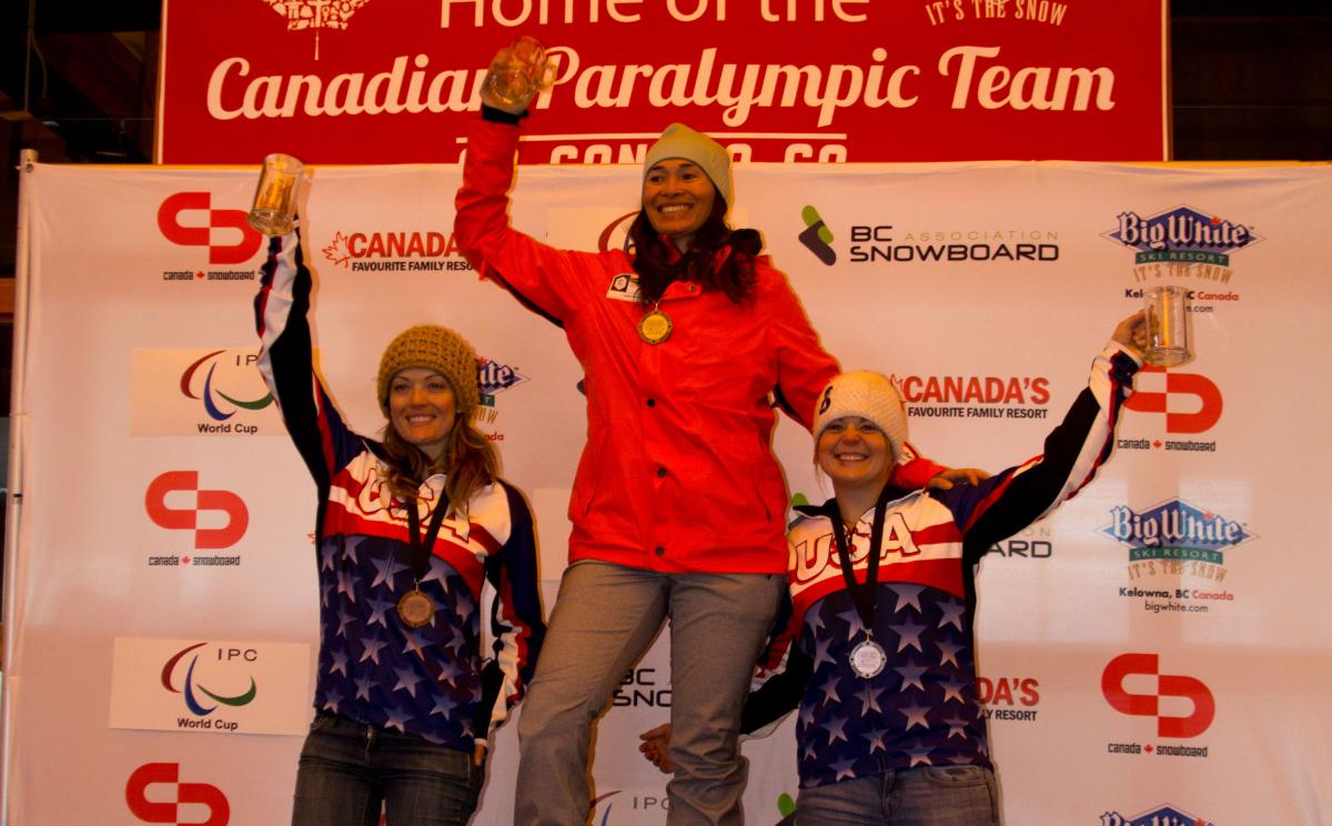 Women's snowboard podium Big White Women's snowboard podium Big White