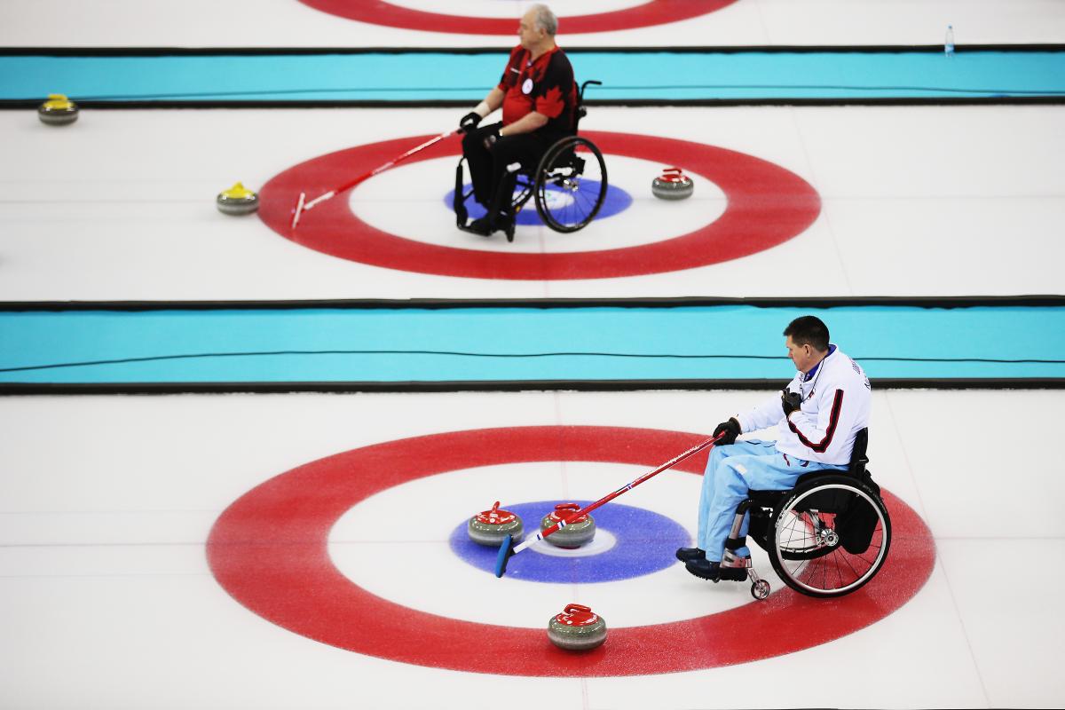 Slovakia and Canada wheelchair curling