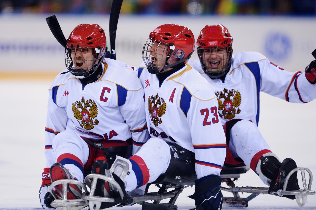 Russia's ice sledge hockey team