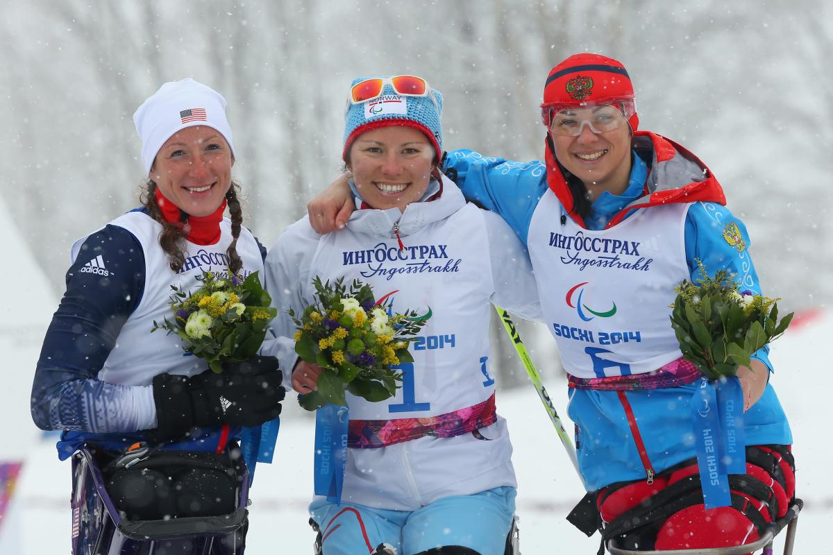 Tatyana McFadden, Mariann Marthinsen and Marta Zaynullina Tatyana McFadden, Mariann Marthinsen and Marta Zaynullina