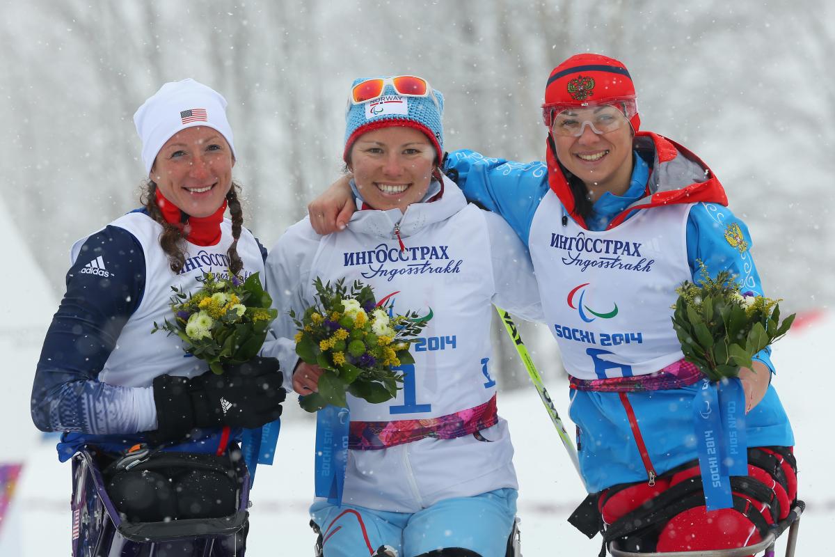 Tatyana McFadden, Mariann Marthinsen and Marta Zaynullina