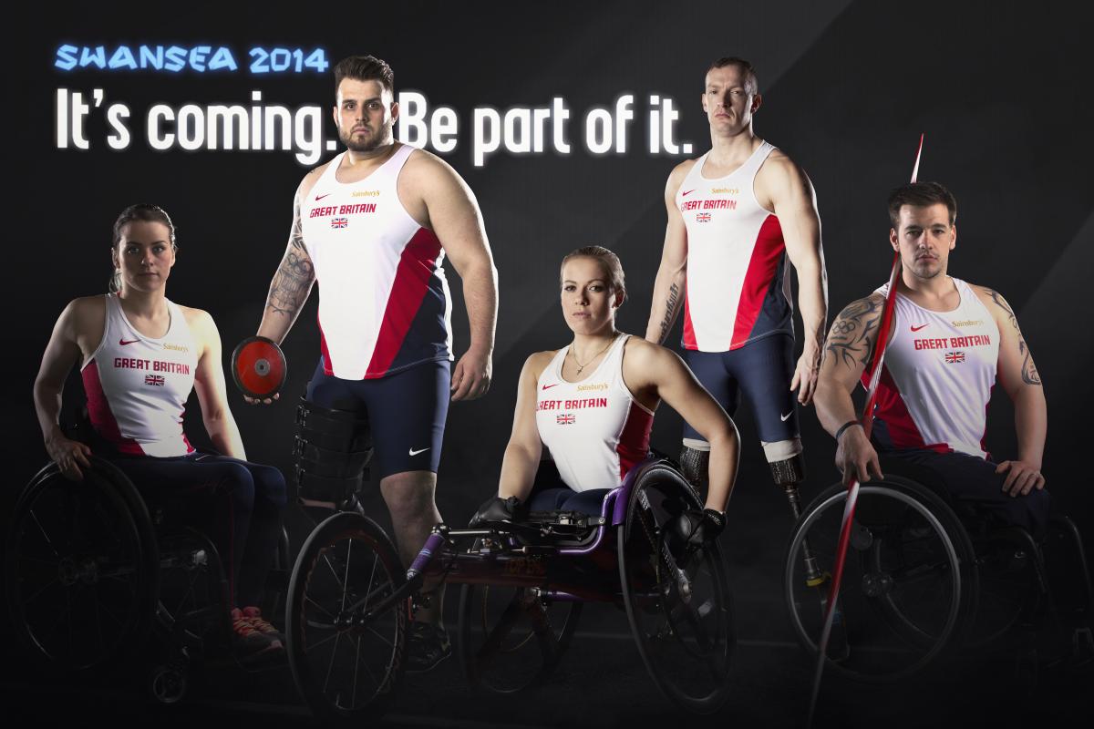 British stars Josie Pearson, Aled Davies, Hannah Cockroft, Richard Whitehead and Nathan Stephens get behind Swansea 2014.