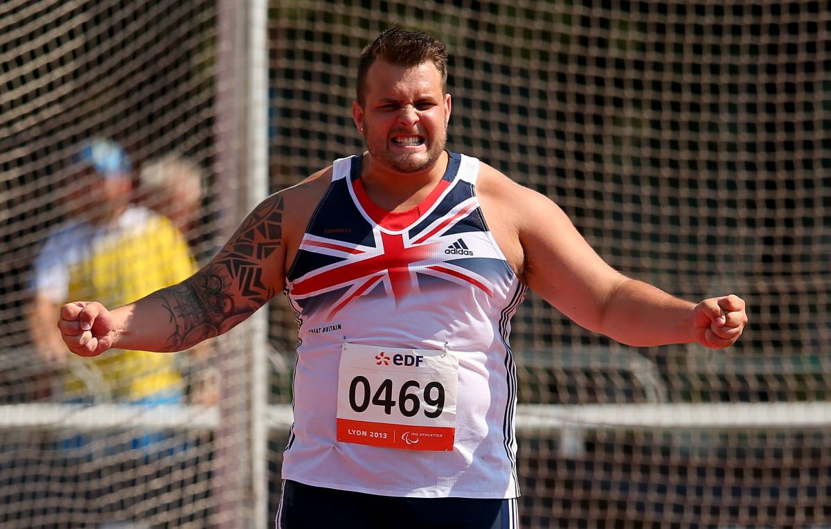 Aled Davies celebrates