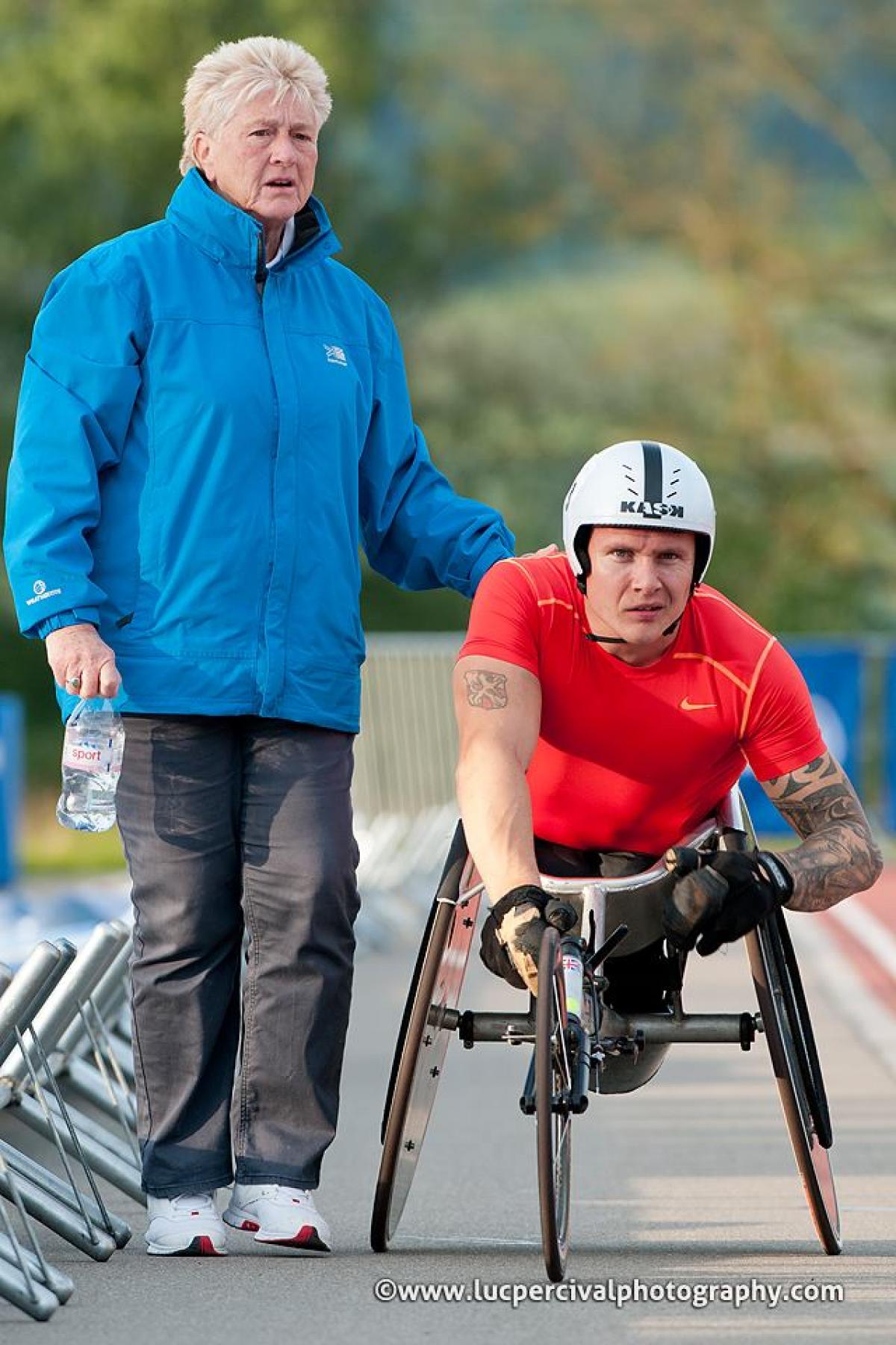 British wheelchair racer David Weir with his lifelong coach Jenny Archer MBE.