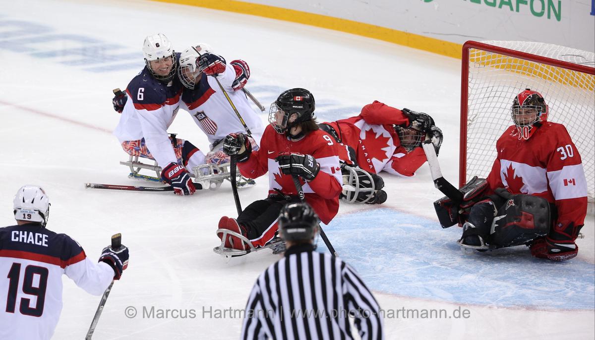 CAN vs USA Joshua Pauls celebrates USA's third goal with other goal scorer Declan Farmer