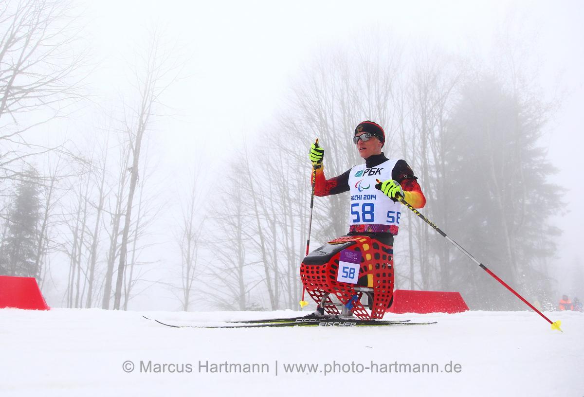 Martin Fleig of Germany competes at the Sochi 2014 Paralympic Winter Games.