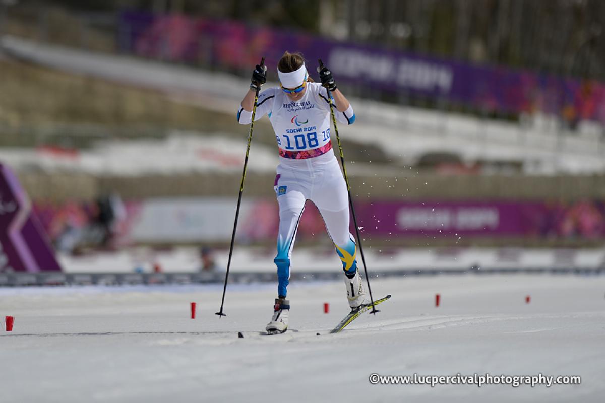 Helene Ripa - Sochi 2014 Paralympic Winter Games Helene Ripa, Sweeden coming up to the finish