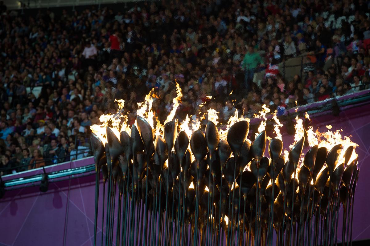 A picture of the flame at the London 2012 Paralympic Games.