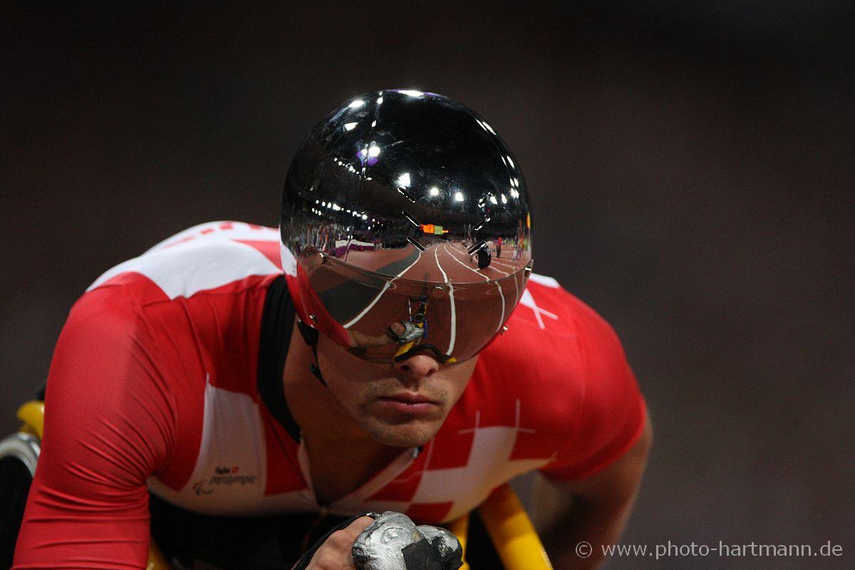 Marcel Hug competes at the London 2012 Paralympic Games.