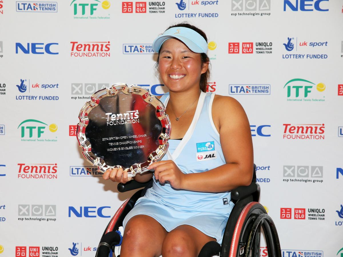 Yui Kamiji Japan's Yui Kamiji took the 2014 title after beating Aniek van Koot of the Netherlands 6-3, 2-6, 6-4.